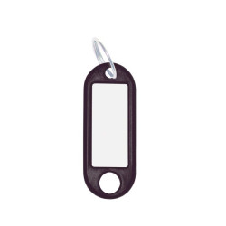 Porte-clés noir anneaux 18mm pack de 10