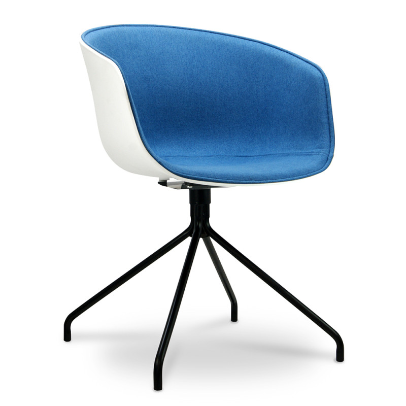 Siège ''ADANA FIXE'' coque Blanche tissu Bleu 