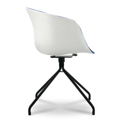 Siège ''ADANA FIXE'' coque Blanche tissu Bleu 