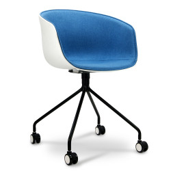Siège  ADANA  coque Blanche tissu Bleu 