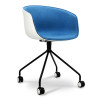 Siège  ADANA  coque Blanche tissu Bleu 