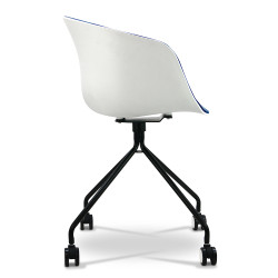 Siège  ADANA  coque Blanche tissu Bleu 