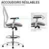 Siége Fauteuil de bureau Assis-Debout  SOKOR  Pieds fixes - Gris