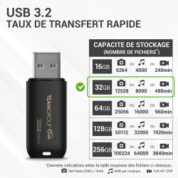 Clé 32 Go Pro USB 3.2 (3.1/3.0) Noir Team Group