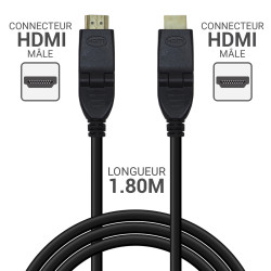 Cordon HDMI High Speed with Eth 1.4 A/A connecteurs Or articul 1.50m