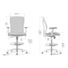 Siége Fauteuil de bureau Assis-Debout  SOKOR  Pieds fixes - Gris