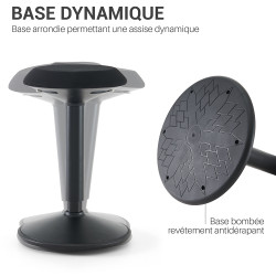 Tabouret de bureau dynamique  SCORPI  noir