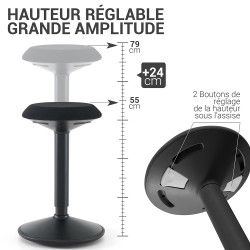 Tabouret de bureau dynamique  SCORPI  noir