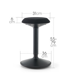 Tabouret de bureau dynamique  SCORPI  noir