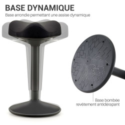 Tabouret de bureau dynamique  DORIN  noir