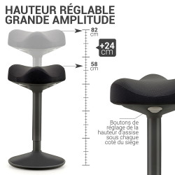 Tabouret de bureau dynamique  DORIN  noir