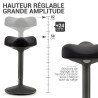 Tabouret de bureau dynamique  DORIN  noir
