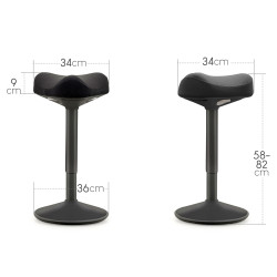 Tabouret de bureau dynamique  DORIN  noir