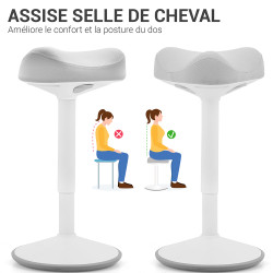 Tabouret de bureau dynamique  DORIN  blanc