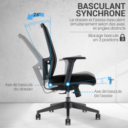 Fauteuil de Bureau  KIROS  Sans Appui tete