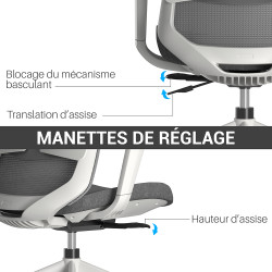 Fauteuil de bureau   KIRANA  Gris clair
