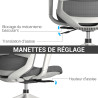 Fauteuil de bureau   KIRANA  Gris clair