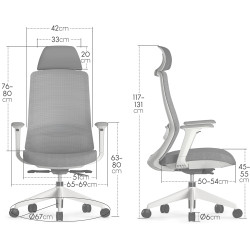 Fauteuil de bureau   KIRANA  Gris clair