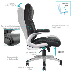 Fauteuil de bureau pied chrome  JUPITER 