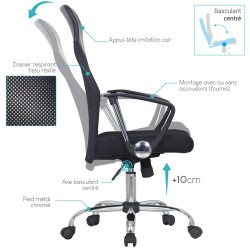 Fauteuil de bureau pied chrome  ARGOS 
