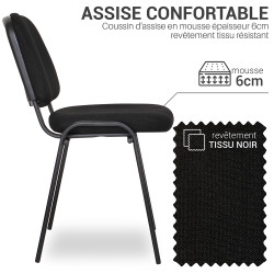 Siège tissu noir démonté