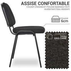 Siège tissu gris démonté