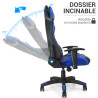 Fauteuil de bureau baquet RACING noir et bleu