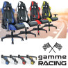 Fauteuil de bureau baquet RACING noir et bleu