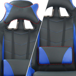 Fauteuil de bureau baquet RACING noir et bleu