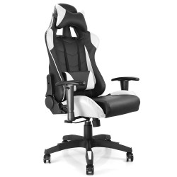 Fauteuil de bureau baquet RACING noir et blanc