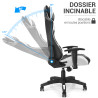 Fauteuil de bureau baquet RACING noir et blanc