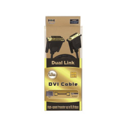 Cordon écran DVI-D Dual Link 24+1 M/M avec ferrites 1.80m
