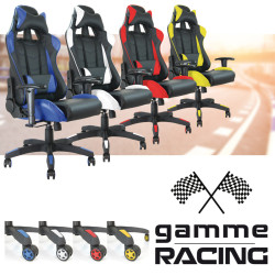 Fauteuil de bureau baquet RACING noir et blanc