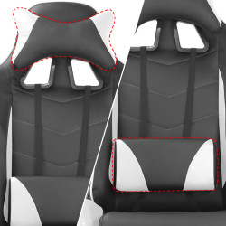 Fauteuil de bureau baquet RACING noir et blanc