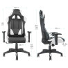 Fauteuil de bureau baquet RACING noir et blanc