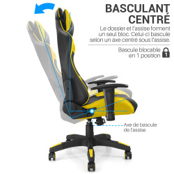 Fauteuil de bureau baquet RACING noir et jaune