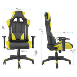 Fauteuil de bureau baquet RACING noir et jaune