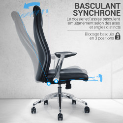 Fauteuil de bureau noir  TAURI 