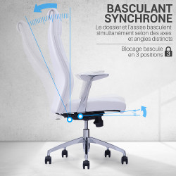 Fauteuil de bureau blanc  TAURI 