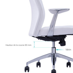 Vérin universel pour fauteuil de bureau course 80 mm chromé Ø 50/28mm