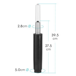 Vérin universel pour fauteuil de bureau course 120 mm noir Ø 50/28mm
