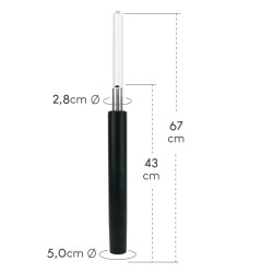 Vérin pour fauteuil de bureau course 240 mm Noir Ø 50/28mm
