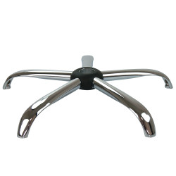 Pied fauteuil étoile 5 branches 320 mm acier chromé cache noir