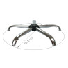 Pied fauteuil étoile 5 branches 320 mm acier chromé cache noir