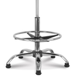 Pied fauteuil étoile 5 branches 320 mm acier chromé cache noir