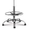 Pied fauteuil étoile 5 branches 320 mm acier chromé cache noir
