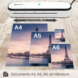 Plastifieuse A4 A5 A6 A7 simple et rapide