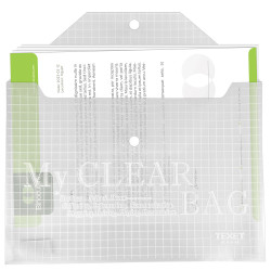 Pochettes à rabat avec fermeture, PVC transparent