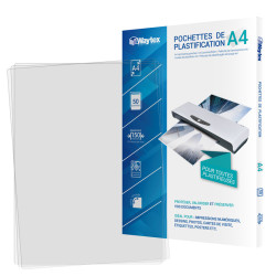 Feuilles de plastification A4 75 microns /face, 150µ total, bte de 50