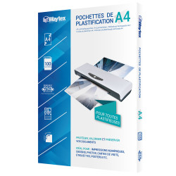 Pochettes de plastification épaisses 125 micr./face A4 - Pack de 100